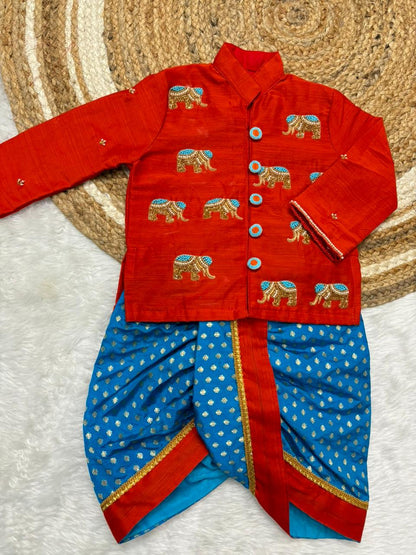 Cute Kid Boys dhoti  festival set