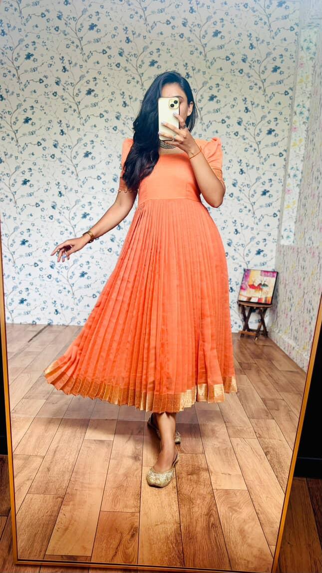 Handloom Kalamkari Anarkali Festival Gowns