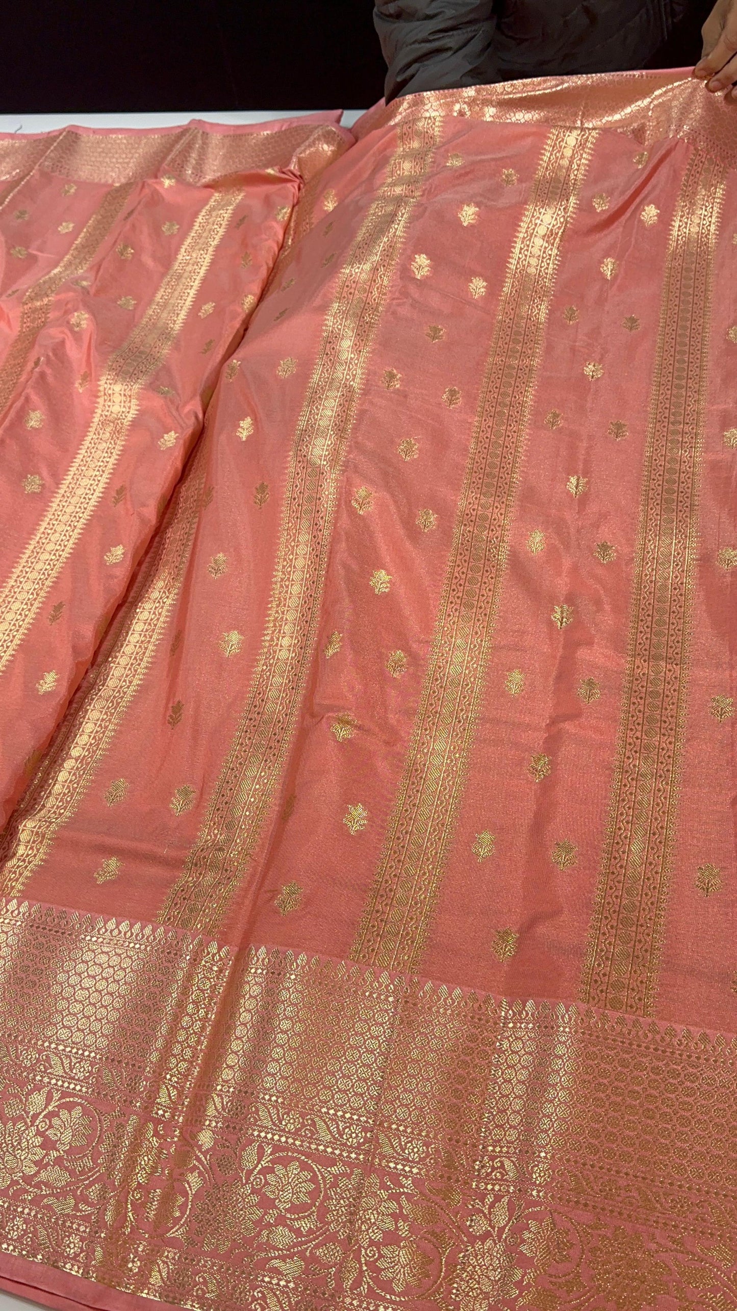 Semi Banarasi’s Katan silk weaving temple sarees