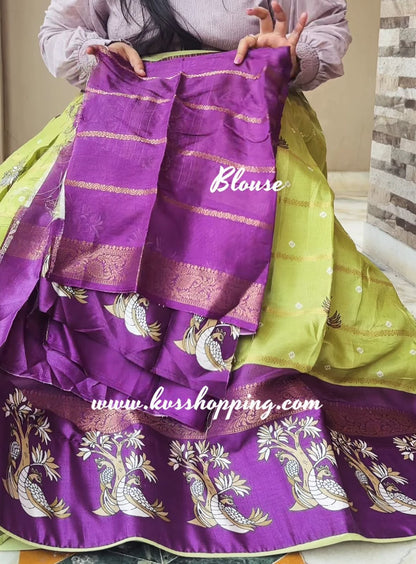 Ugadi special Dola silk Bandhini lehenga set