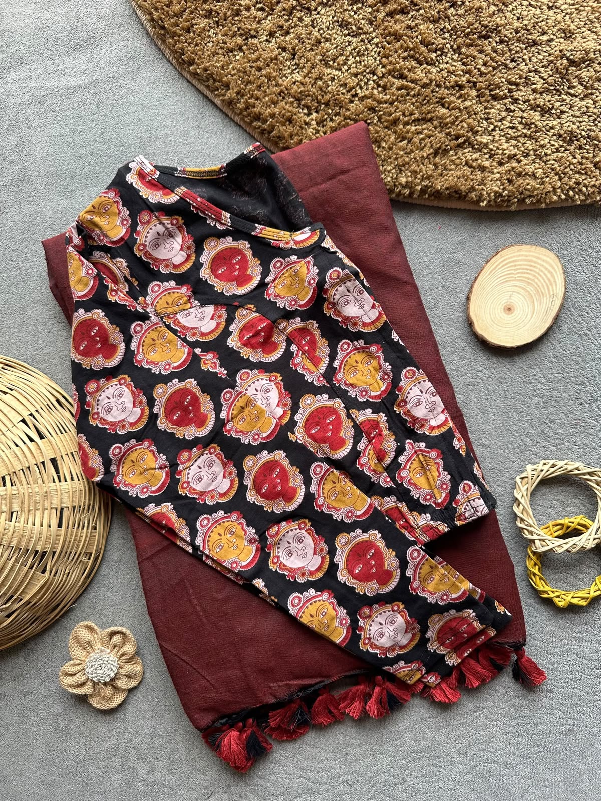 Khadi Streachable cotton stitched blouse