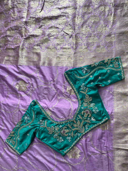Crafted Banarasi pattu with intricate designer luxe saree with stitched Blouse