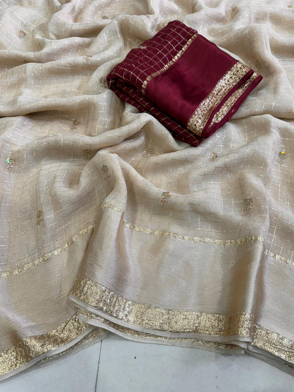 Trendy Georgette saree with sequence work