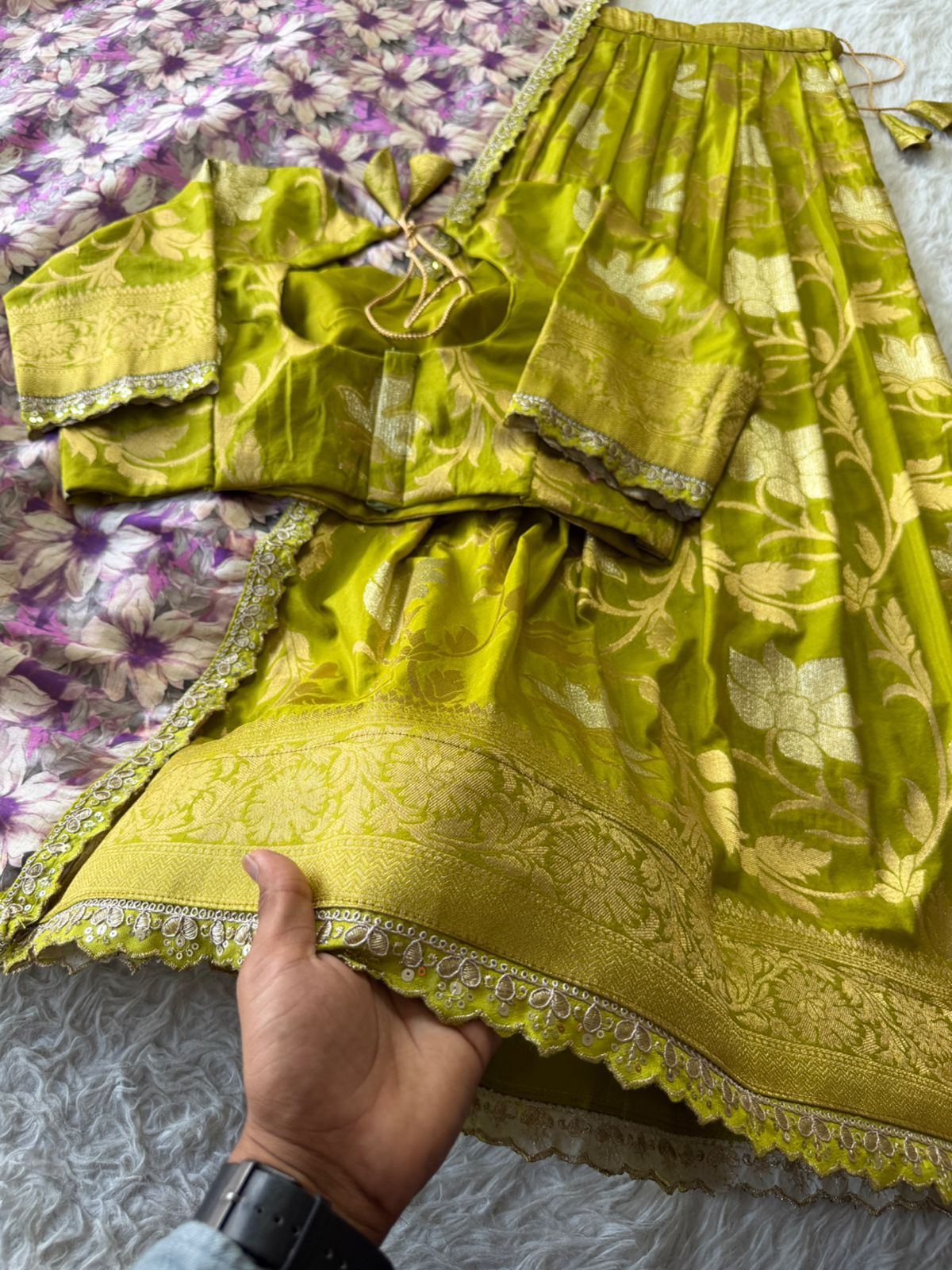 Soft Khadi crepe Designer Lehenga