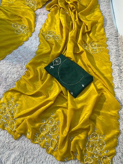 Trendy Handwork Desginer Kanta Sarees