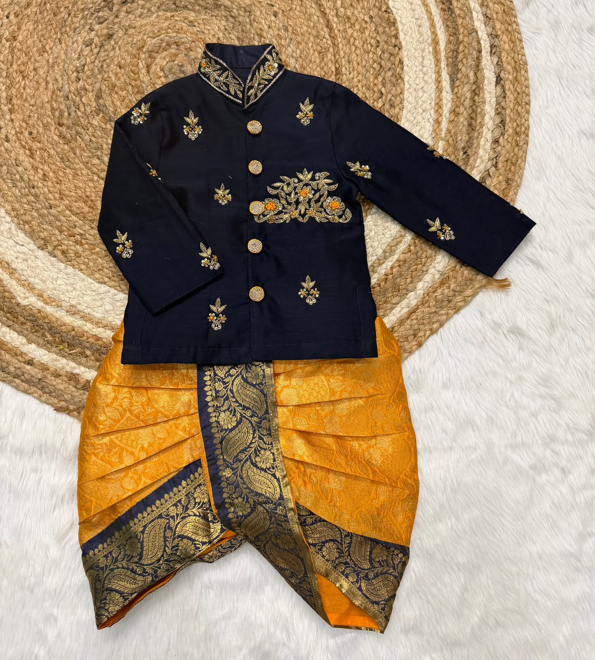 SISTER & BROTHER COMBO SET | FESTIVE SPECIAL KIDS MAGGAM BOY DHOTI