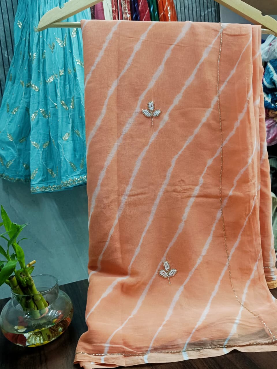 Trendy chiffon katdana lehriya sarees