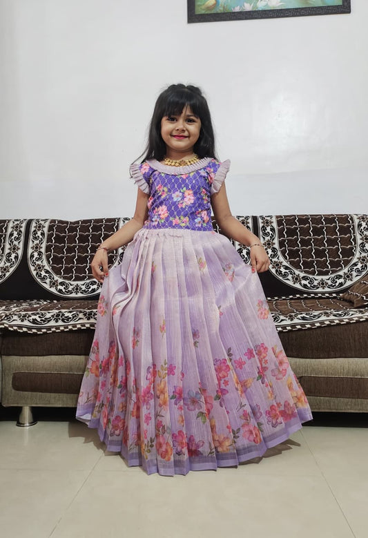Kids gown frabic full stiched