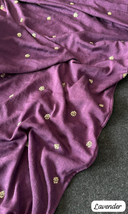 Premium crush carry free beads embroidery budget saree