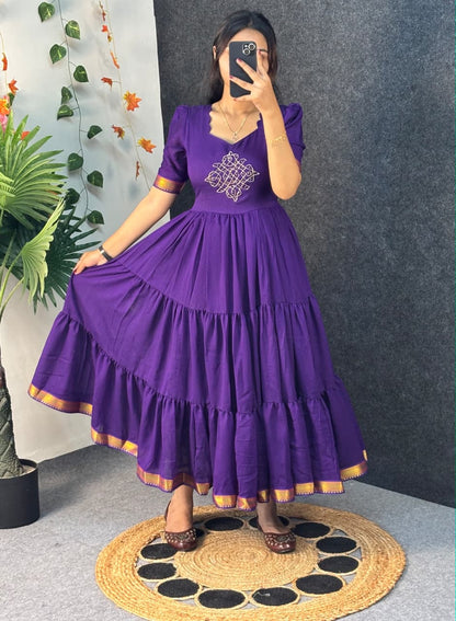 Café blooming vichitra silk gowns