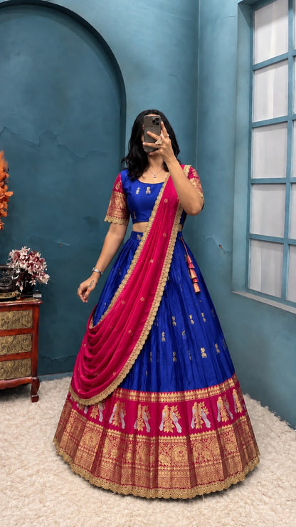 Jhumka Kanjivaram designer lehenga set