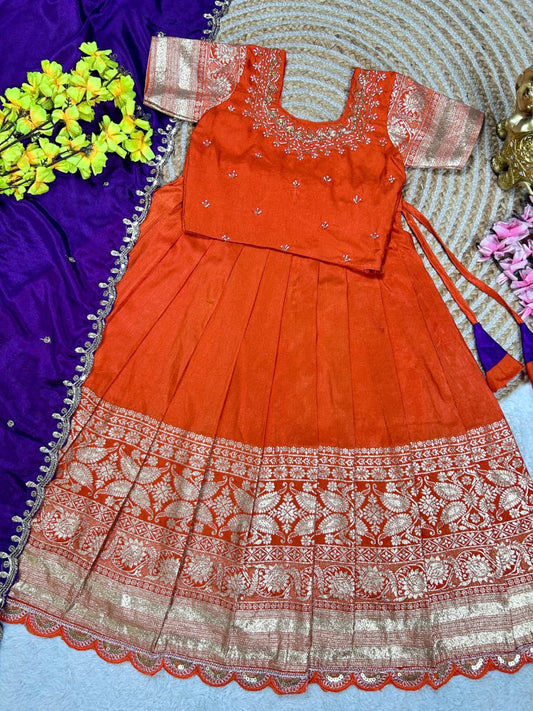 Dassehra Fanta Lehenga for kids