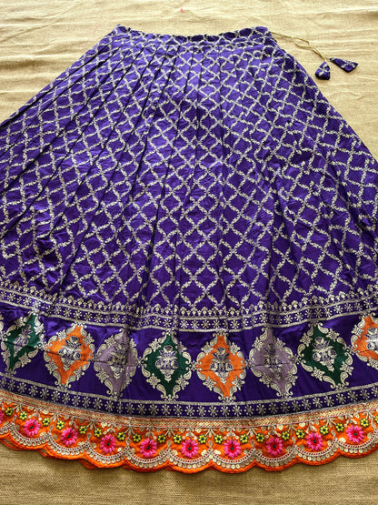Silk Lehenga with stiched blouse