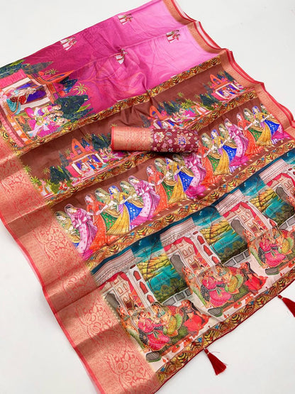 Soft digital budget dolls silk seroski saree