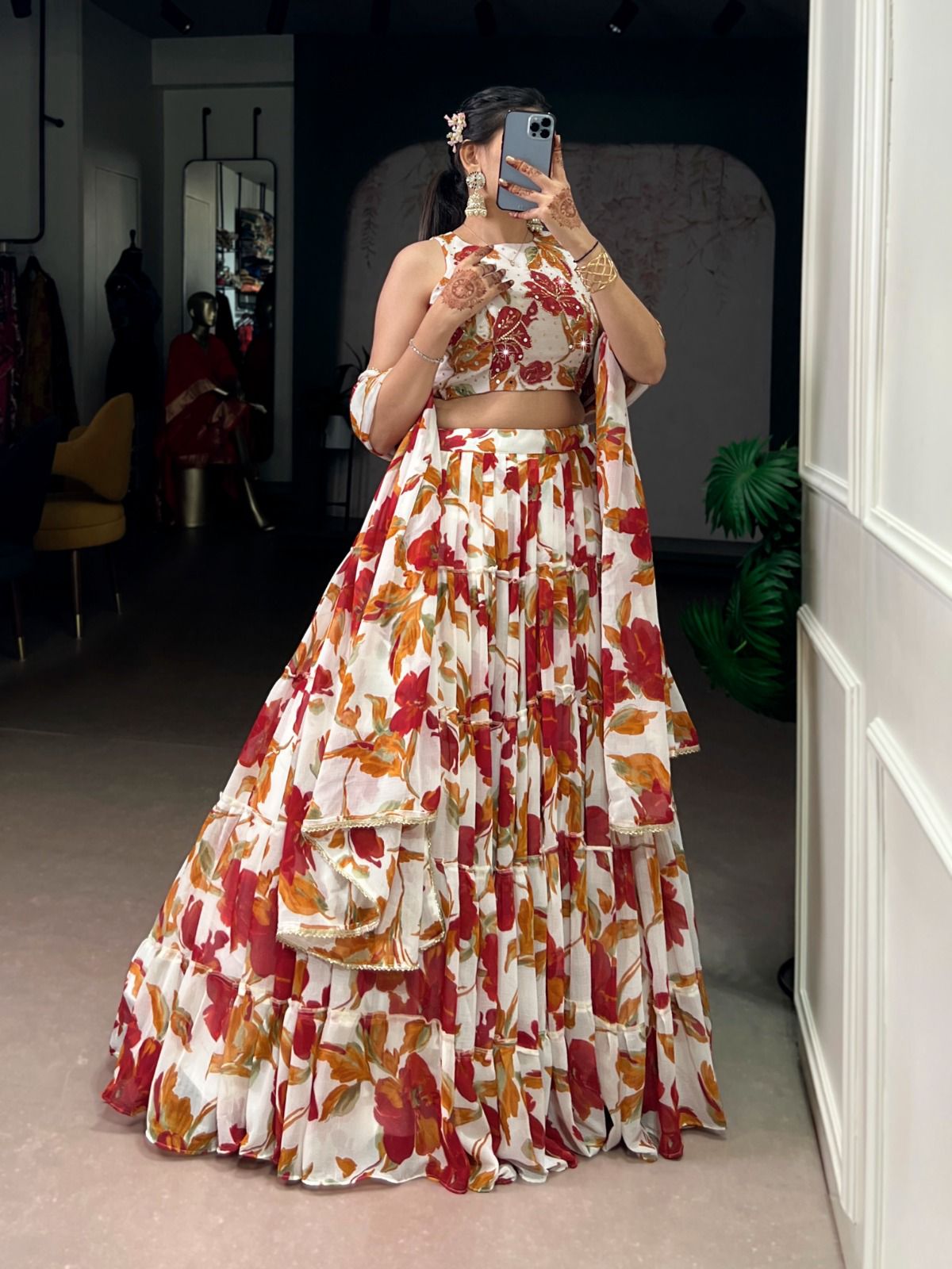 Marble wedding look Desginer lehenga