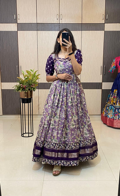 Mul cotton Kalakmari Gowns classic Insta