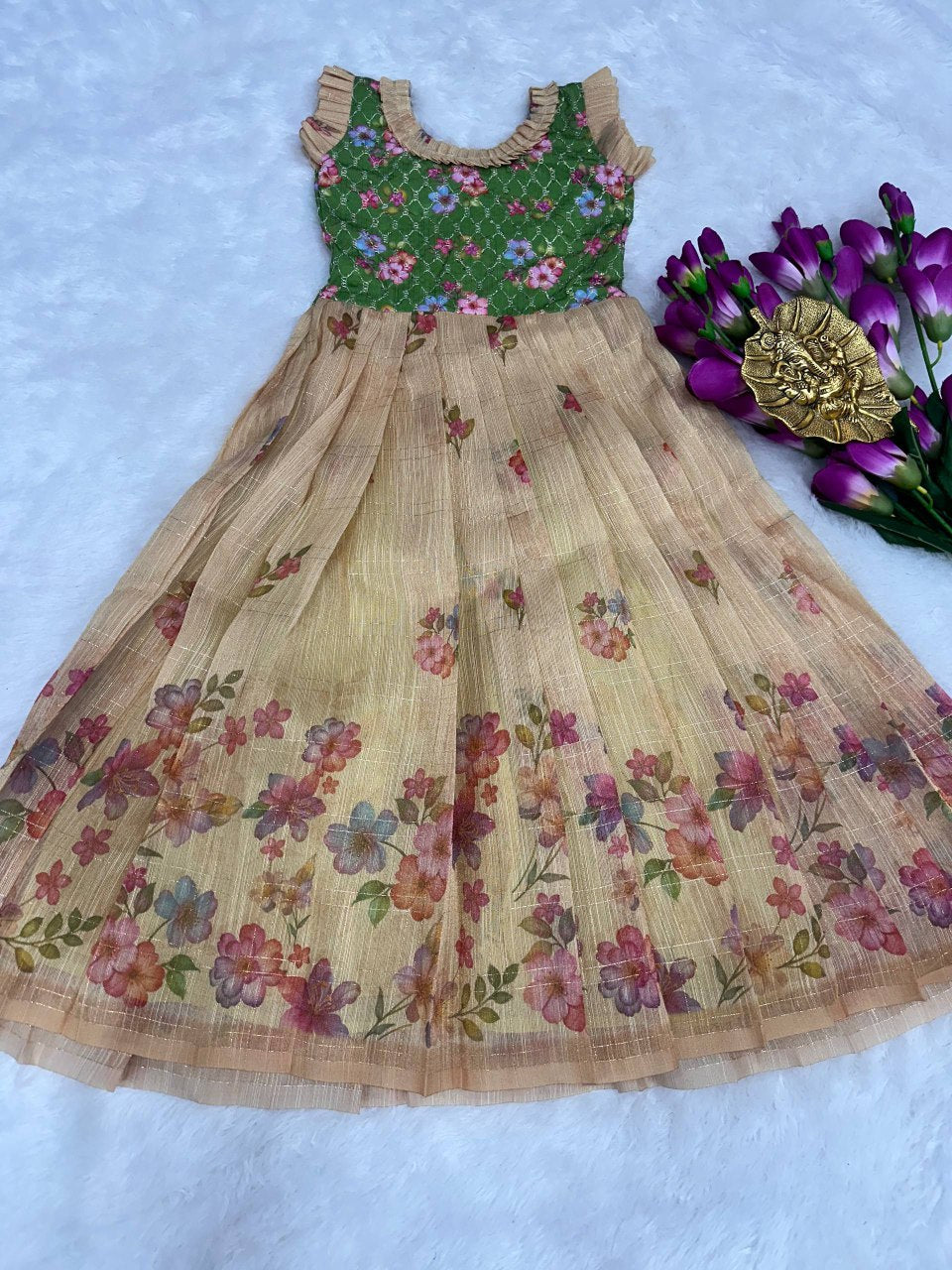 Kids gown fabric  full stitched