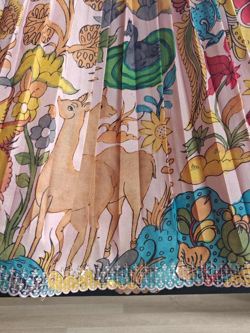 Tussar silk Kalamkari Kids Crop top 🫶🏻