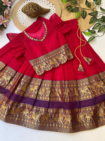 Kids festival wear special cute Narayanapet sets