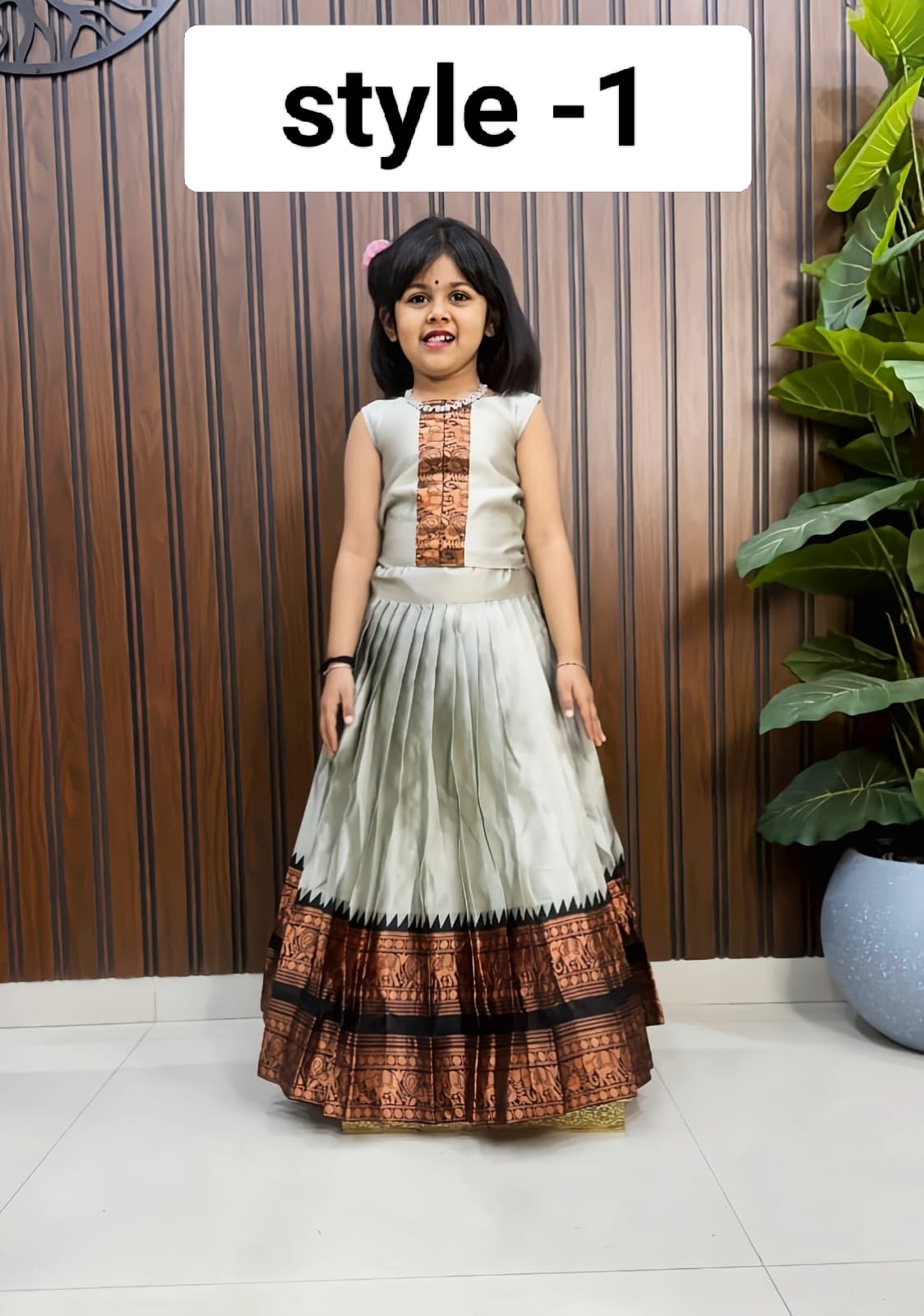 Kids 3 in one model cute gown sets