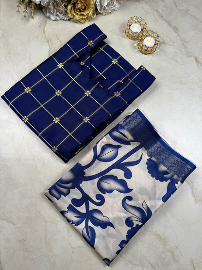 Traditional Check Weaving Kurti + Kalamkari Dupatta