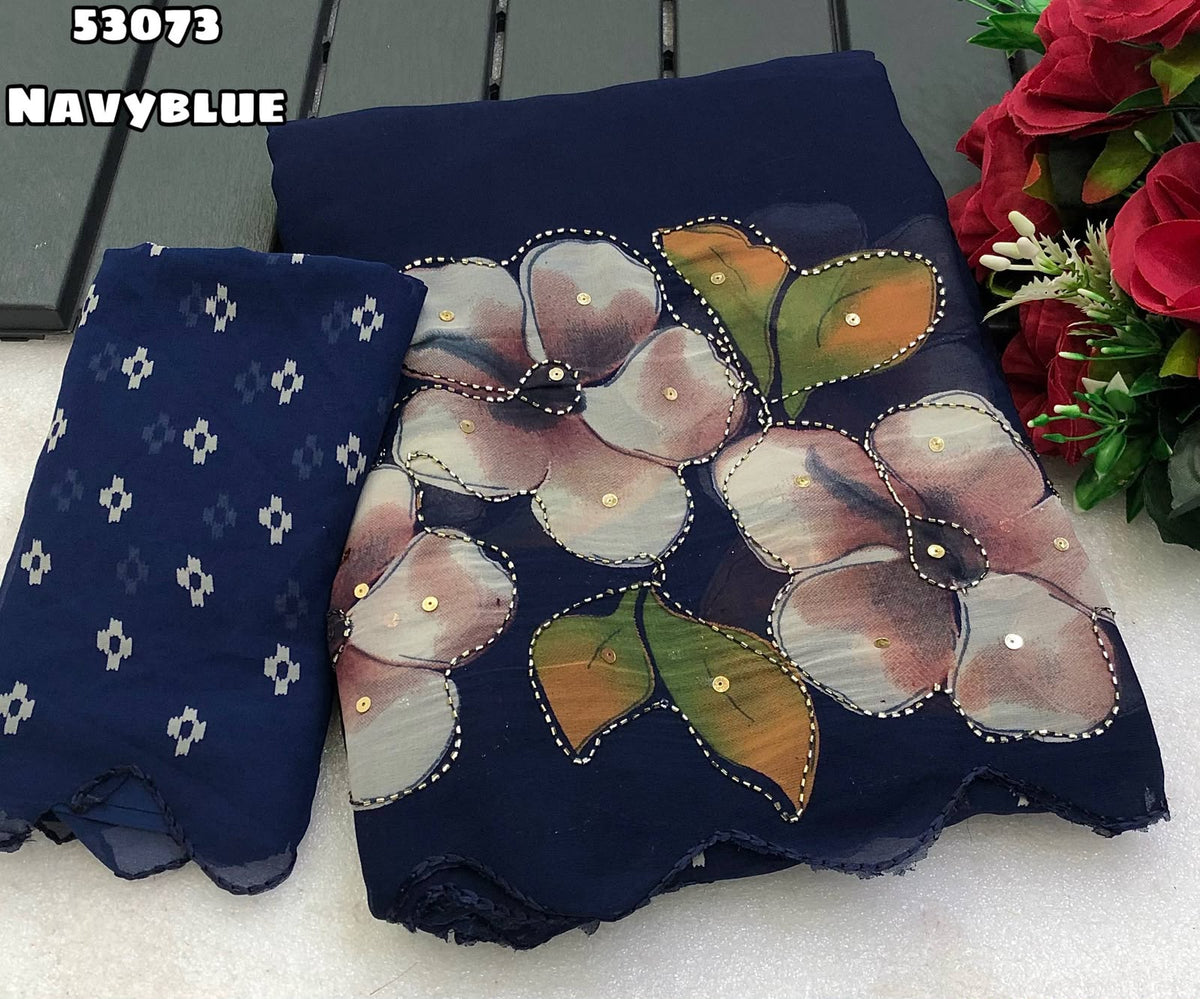 Trending soft weightless chiffon floral sarees