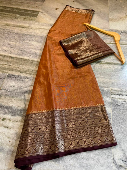 Banarasi trendy rao mango soft silk  sarees