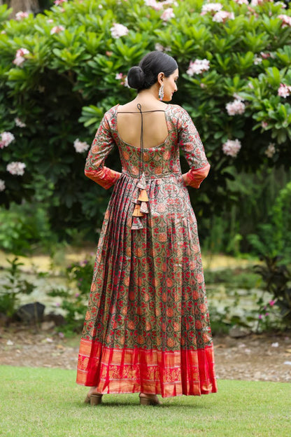 Wedding  semi Kanjivaram silk  long gowns