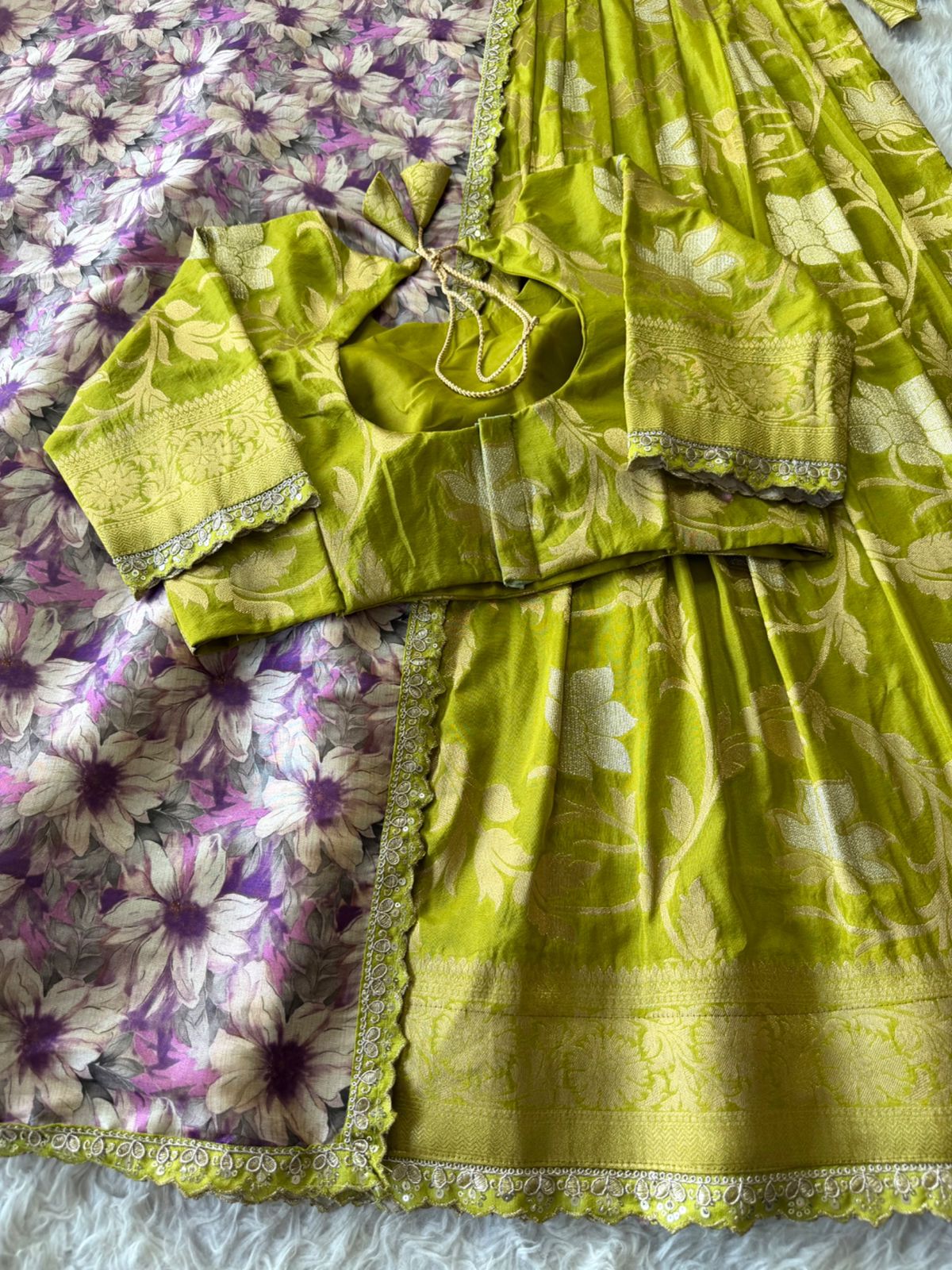 Soft Khadi crepe Designer Lehenga