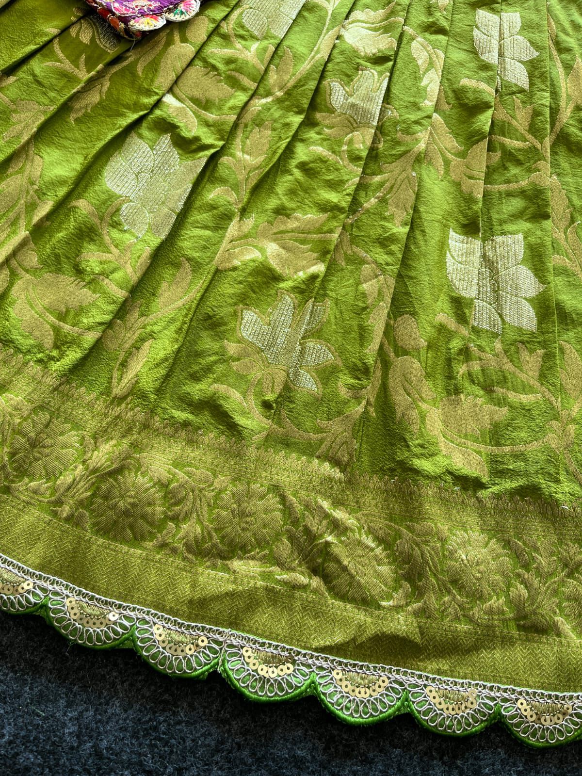 Khadi Georgette 2 in One Gown with Coat sets Kids Gowns