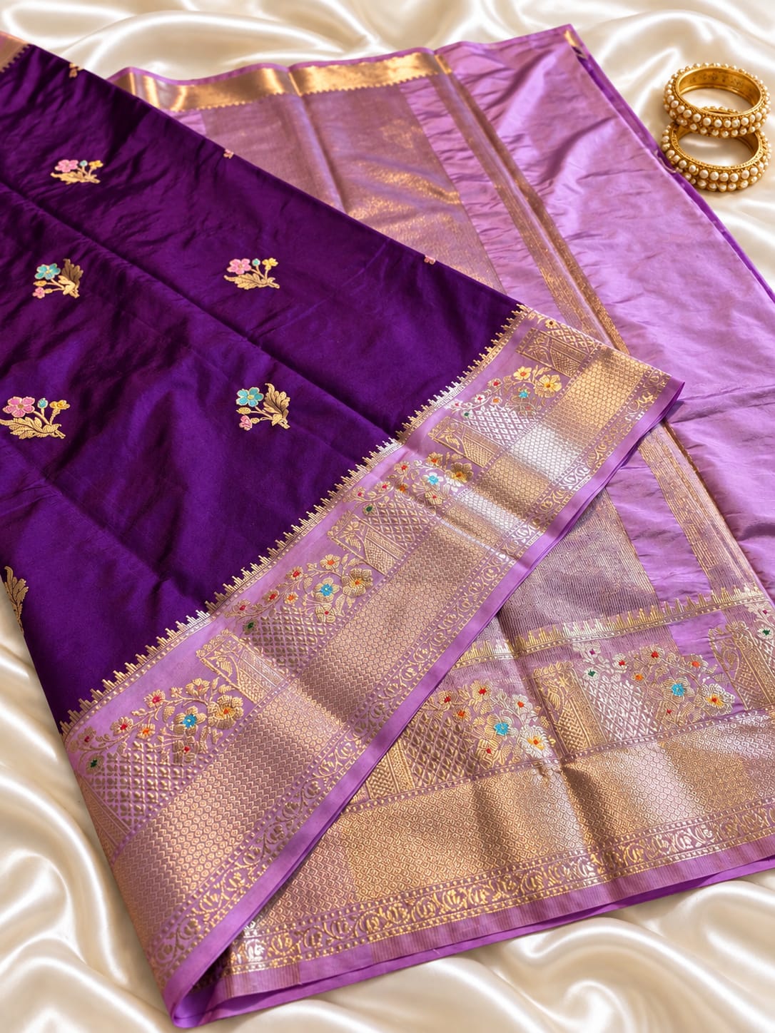 Banarasi katan silk zari butti budget saree