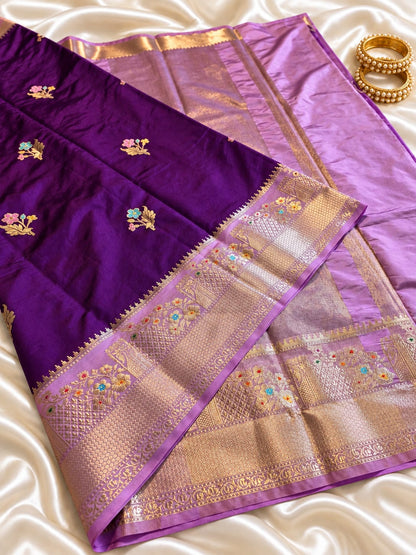 Banarasi katan silk zari butti budget saree