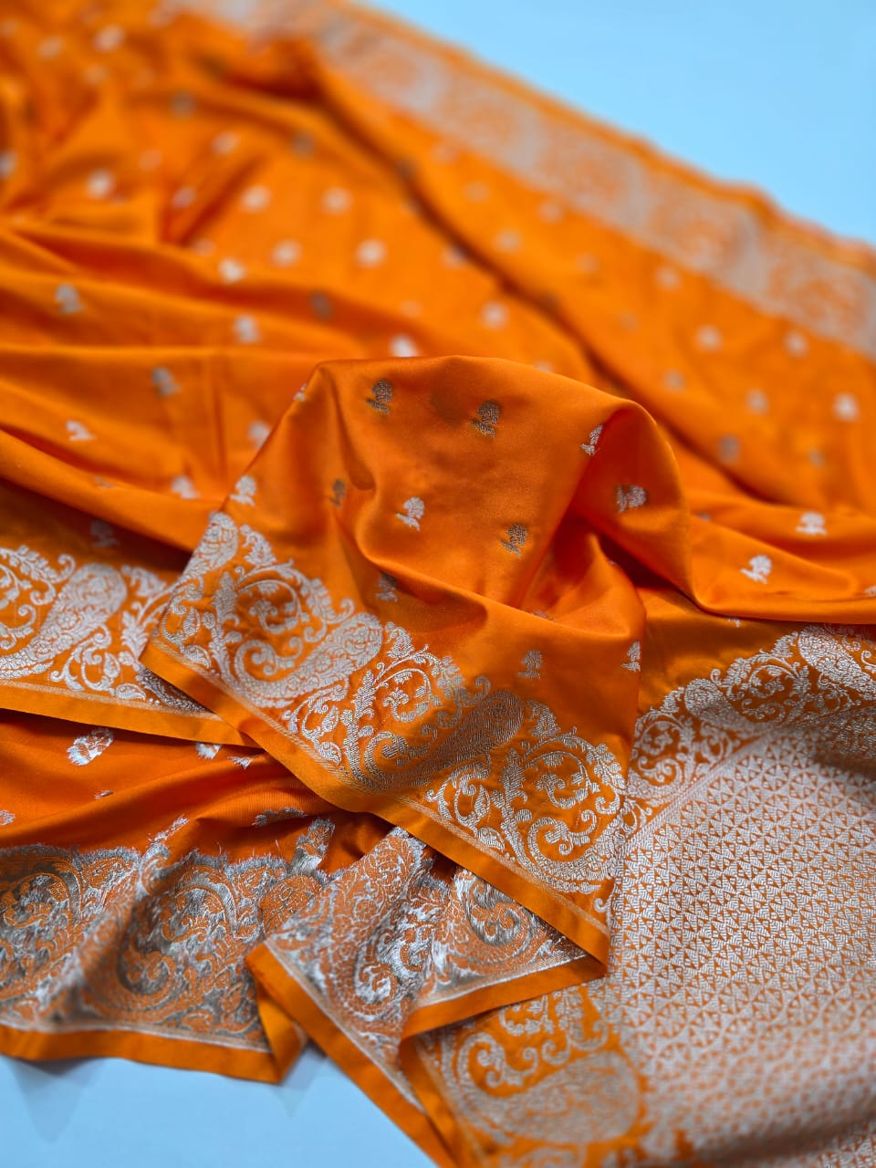 Semi pattu style Banarasi Mashru Katan silk saree