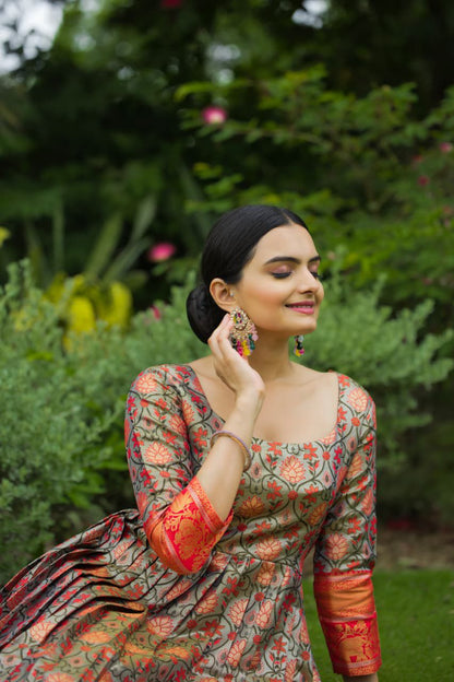 Wedding  semi Kanjivaram silk  long gowns
