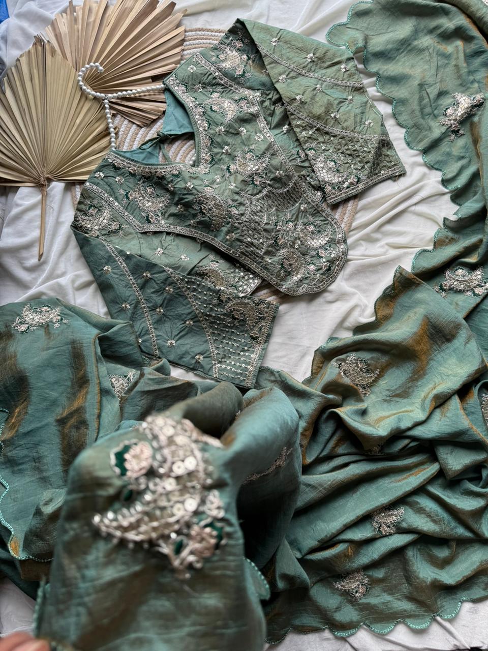 Sana Pro Silk with Masterpiece Coding Work with stitched blouse