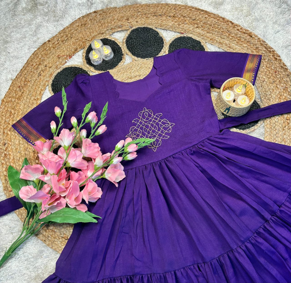 Café blooming vichitra silk gowns