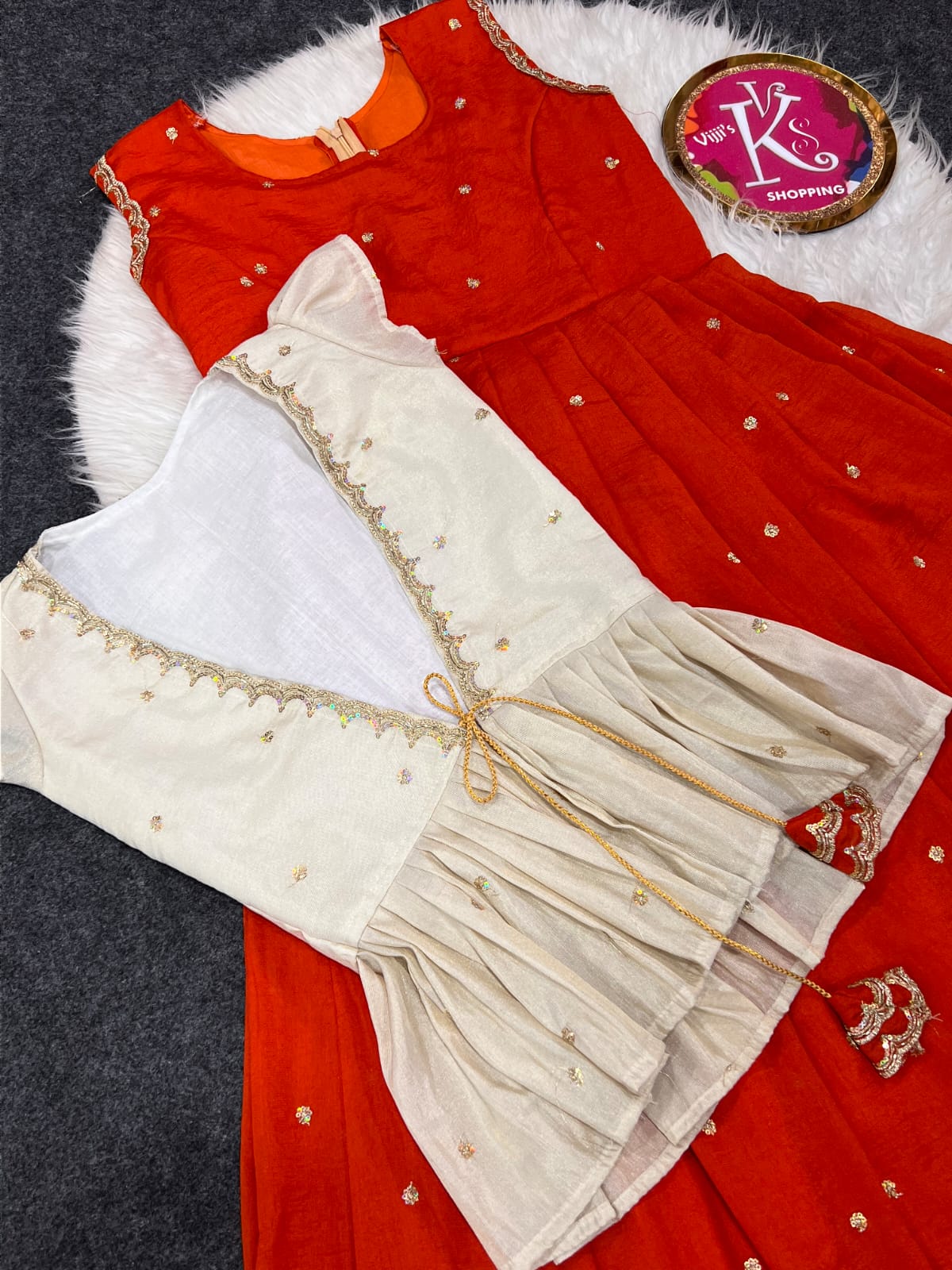 Cafe 2 in one Designer vichitra silk gown