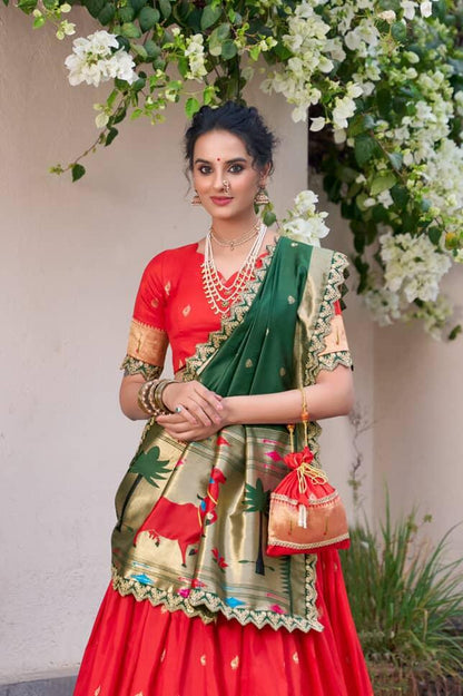 Vichitra Silk Kalmkari print Lehengas
