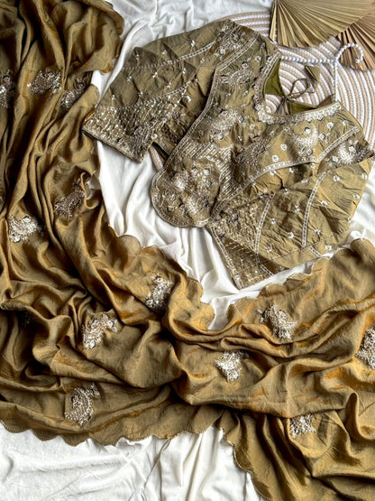Sana Pro Silk with Masterpiece Coding Work with stitched blouse