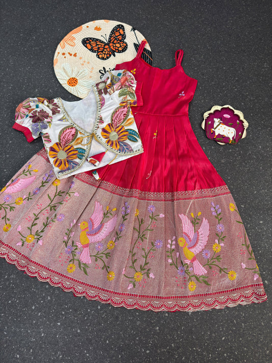 Position Printed & Embroidered Gown for kids
