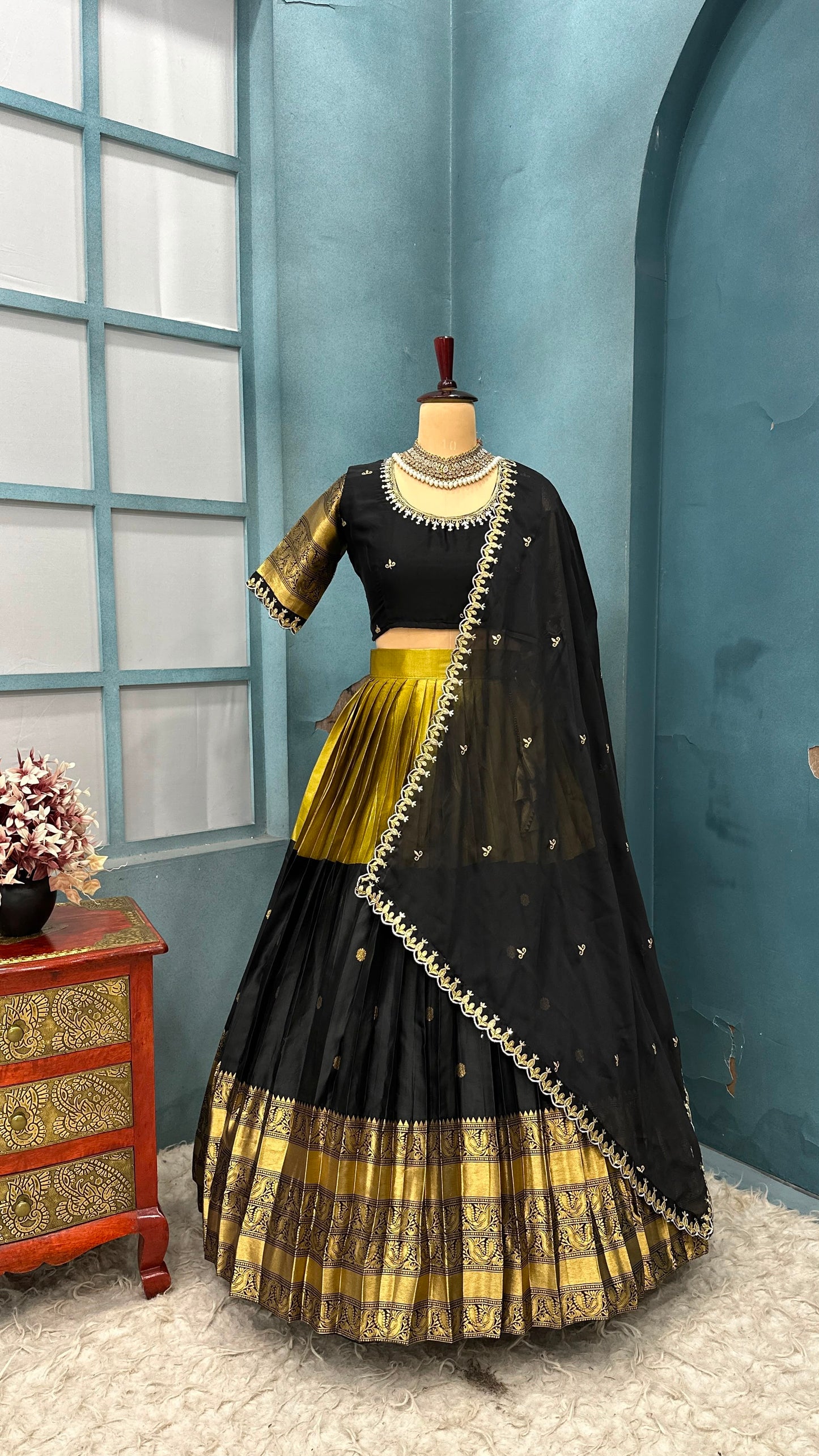 Kanjipuram tissue silk Designer Lehenga