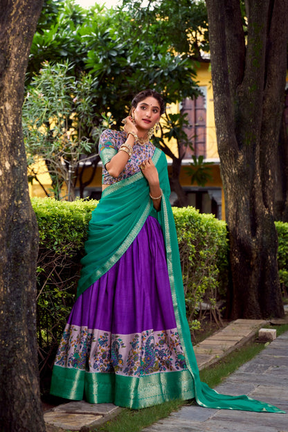 Kalmkari Tradition Weaving Lehenags