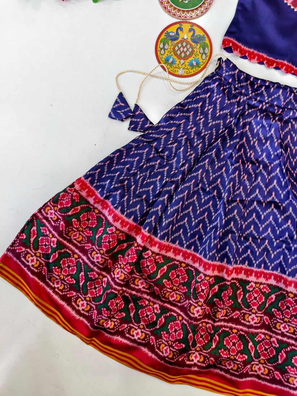 Patola silk blend cute kids skirts