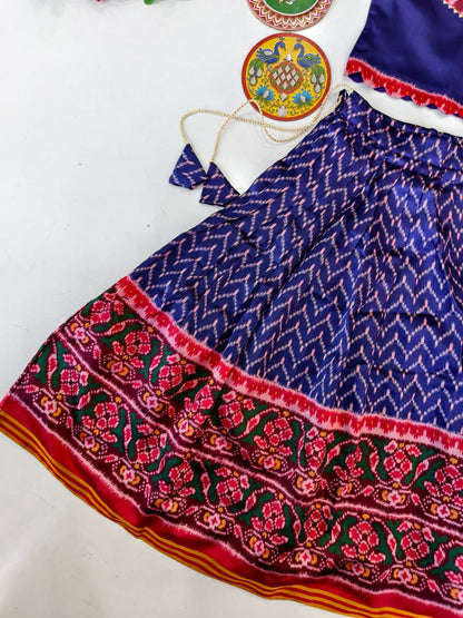 Patola silk blend cute kids skirts