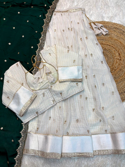 Viscose Georgette checks Designer lehenga