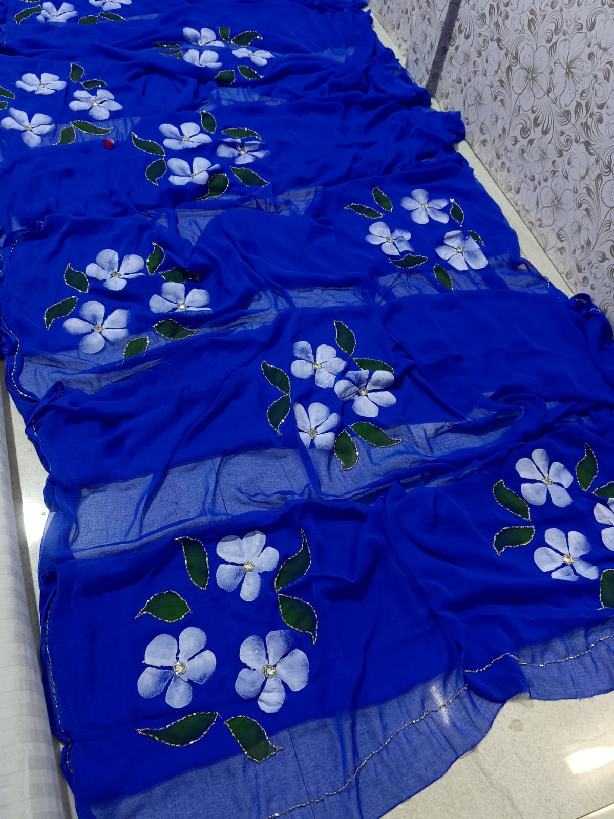Handwork saree with chiffon budget saree