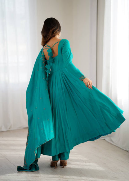 Wedding special Anarkali  Chanderi silk