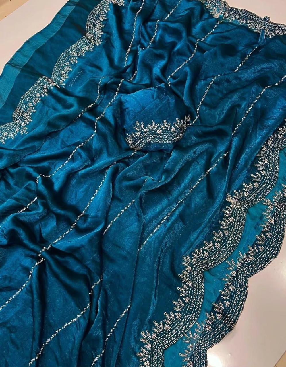 Chiffon work saree