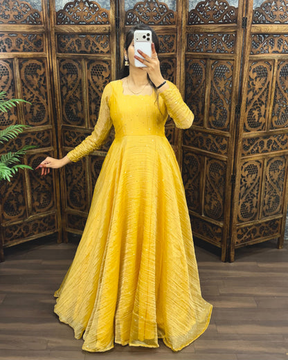 South Salsa Silk Gown with Dupatta