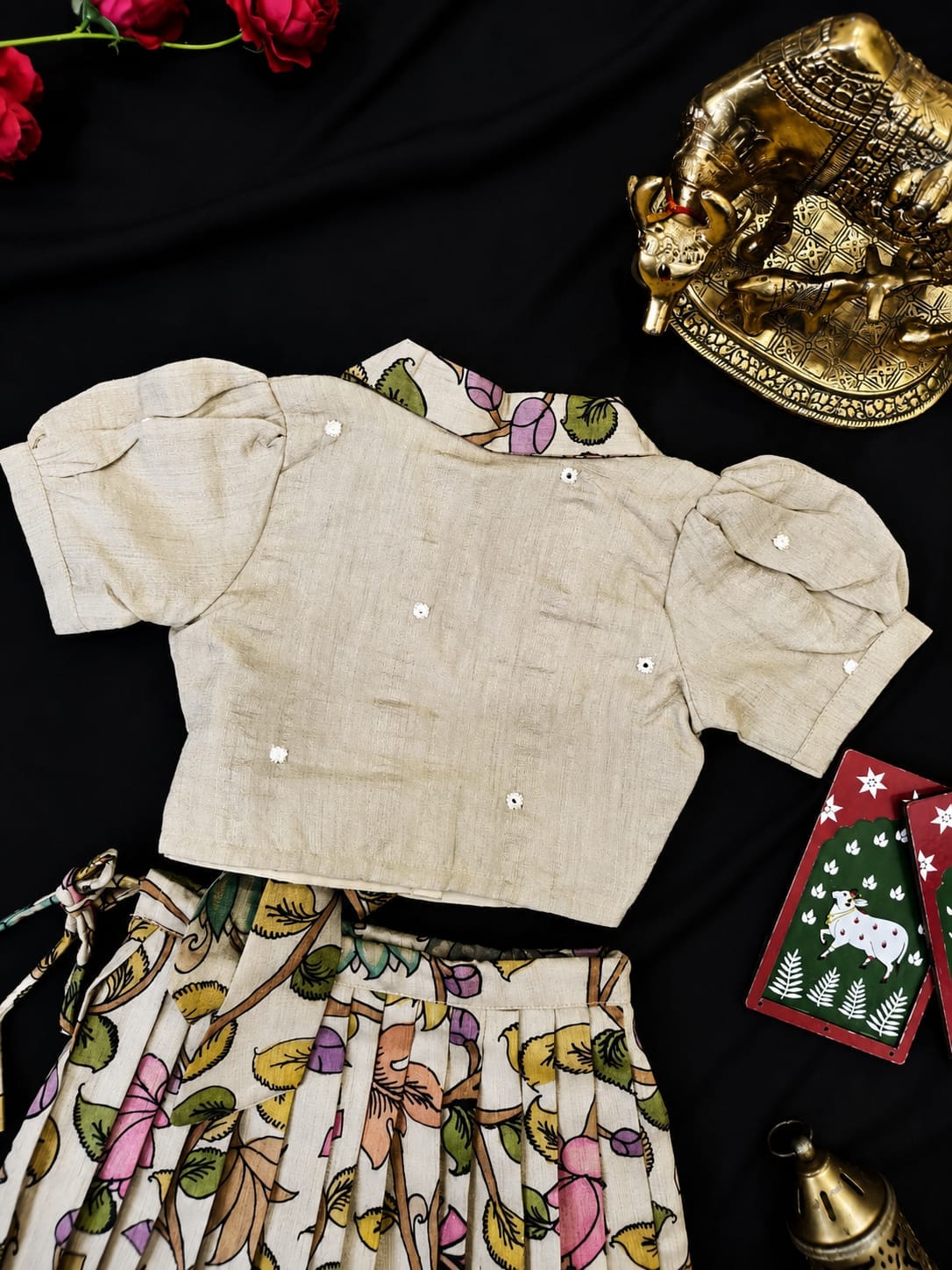 Indo western style kids cute Kalamkari sets